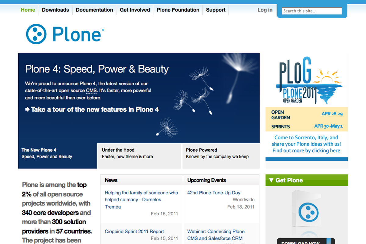 Offizielle Website zu Plone
