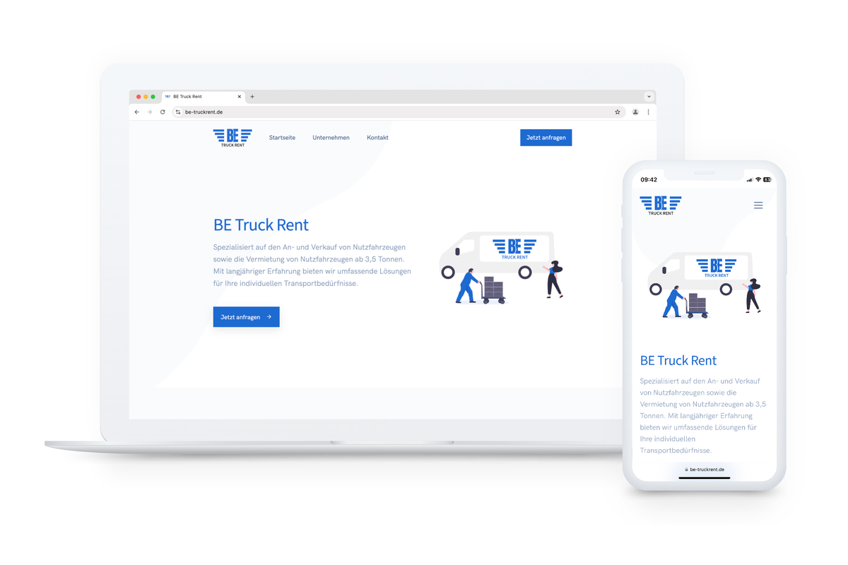 Website für Startup // BE Truck Rent geht online