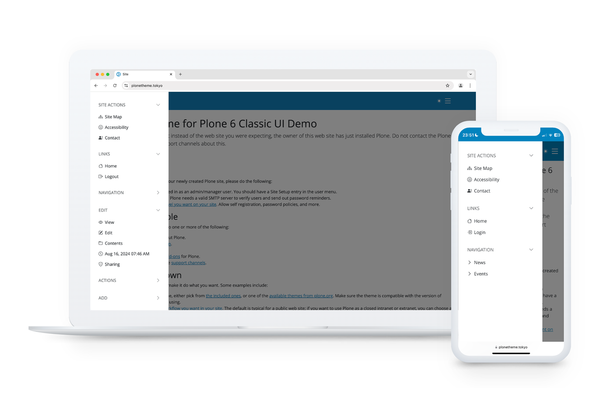 Sidebar für das CMS Plone