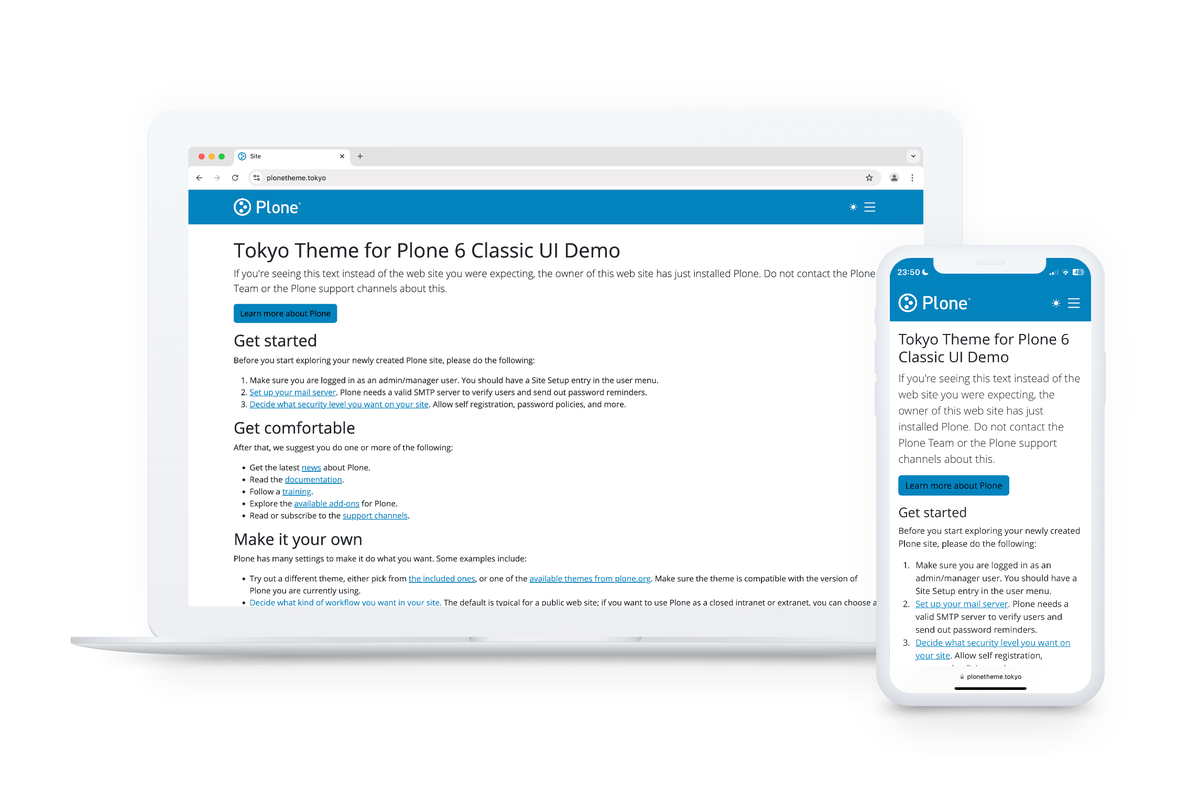 Tokyo Theme für das CMS Plone